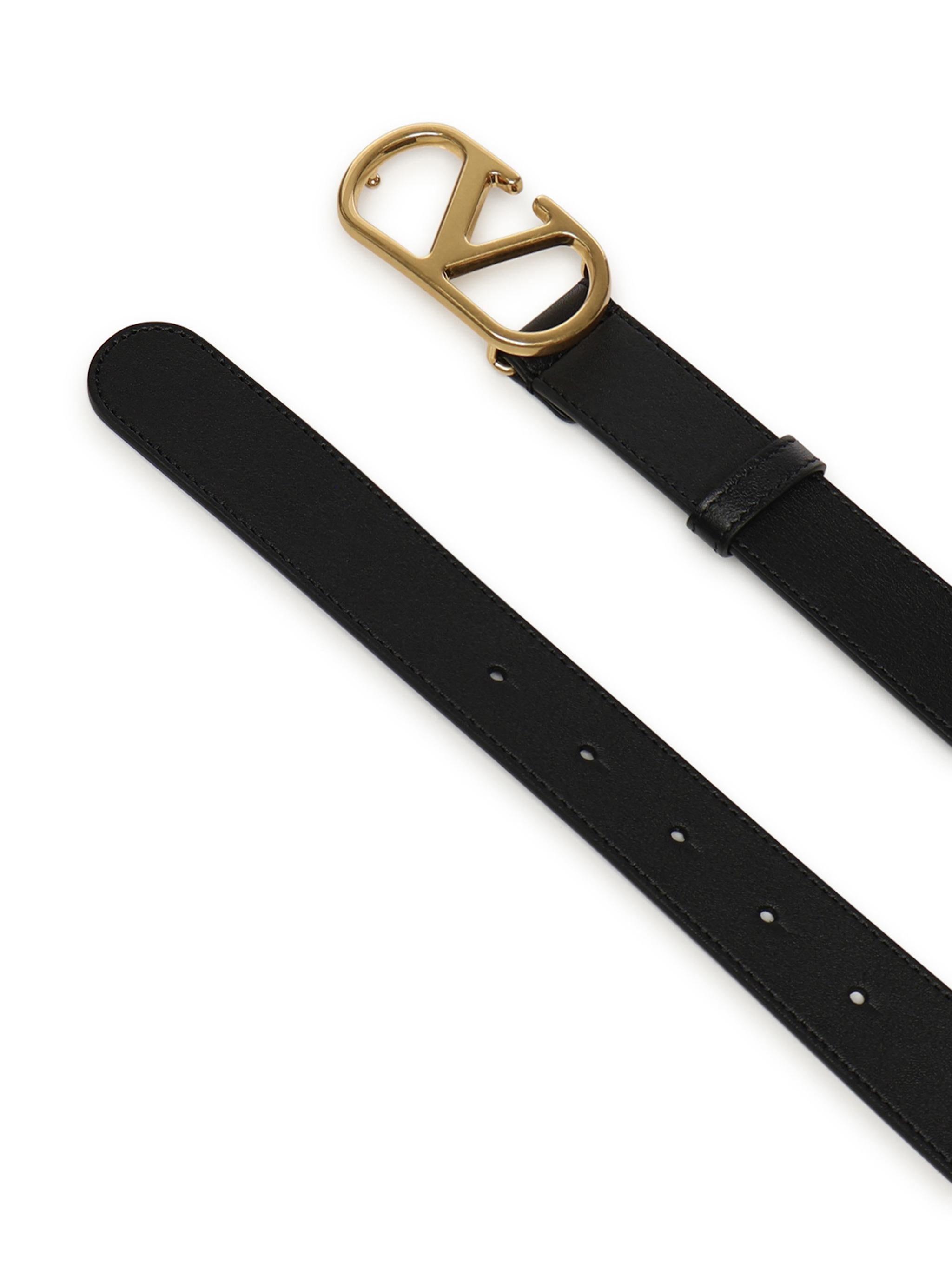 Cintura VLogo Signature in pelle<BR/> 8W2T0SM3 IYR0NO VALENTINO GARAVANI 