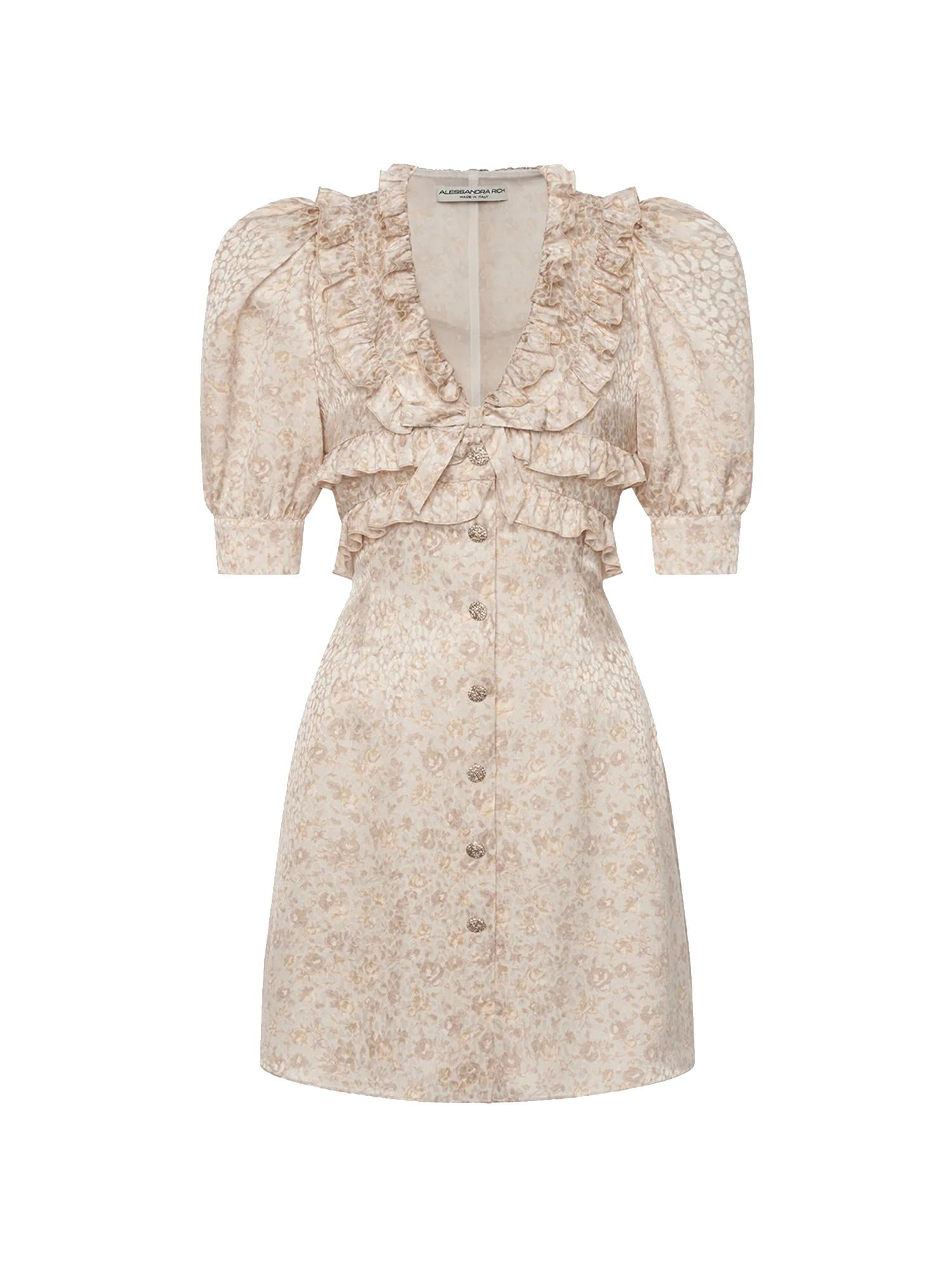 Mini abito in jacquard di seta stampata FABX4297F4670 1682 ALESSANDRA RICH 