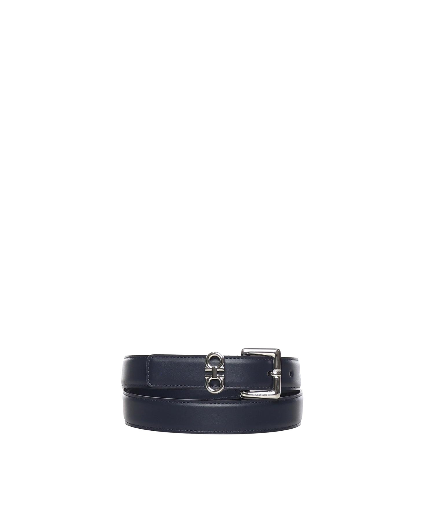 Cintura con doppio Gancini in pelle 230346 786277005 FERRAGAMO 
