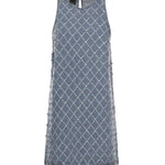 Abito corto in denim con disegno rombi e strass 106245 A32NPJE PINKO 