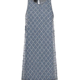 Abito corto in denim con disegno rombi e strass 106245 A32NPJE PINKO 