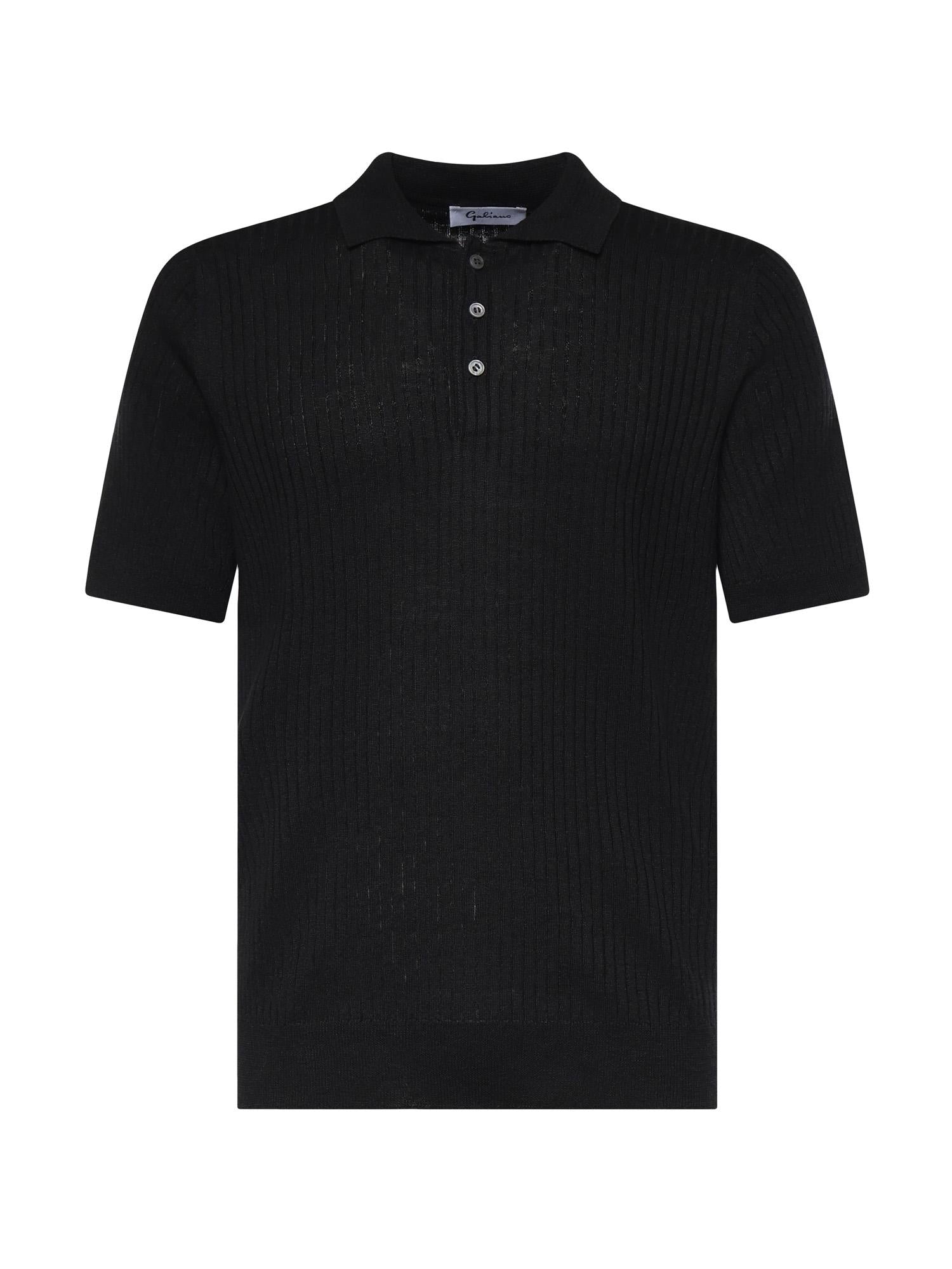 Polo in cotone a coste 57118 18641099 GALIANO 