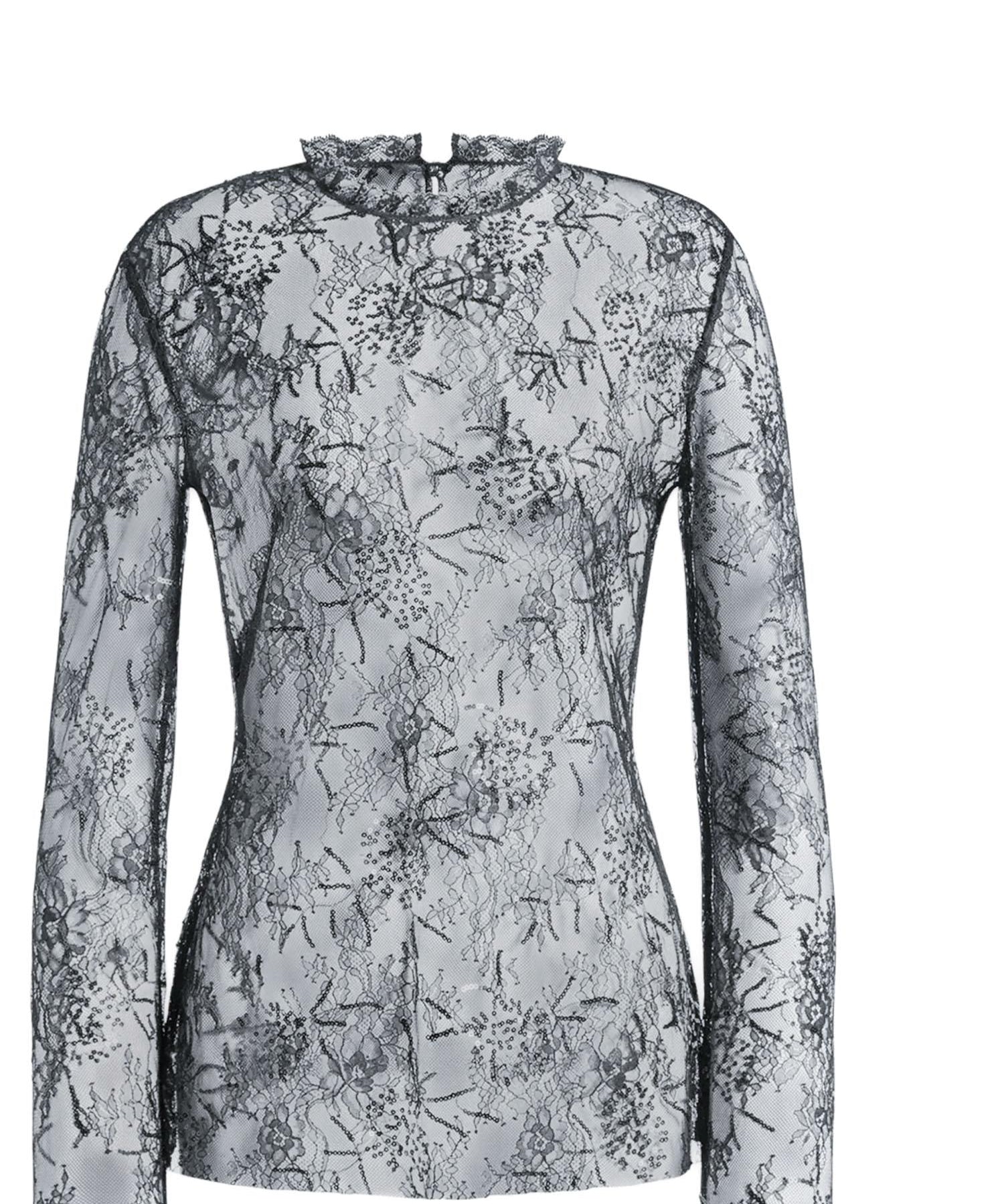Camicetta in pizzo ricamato con paillettes V02181620 0290 ALBERTA FERRETTI 