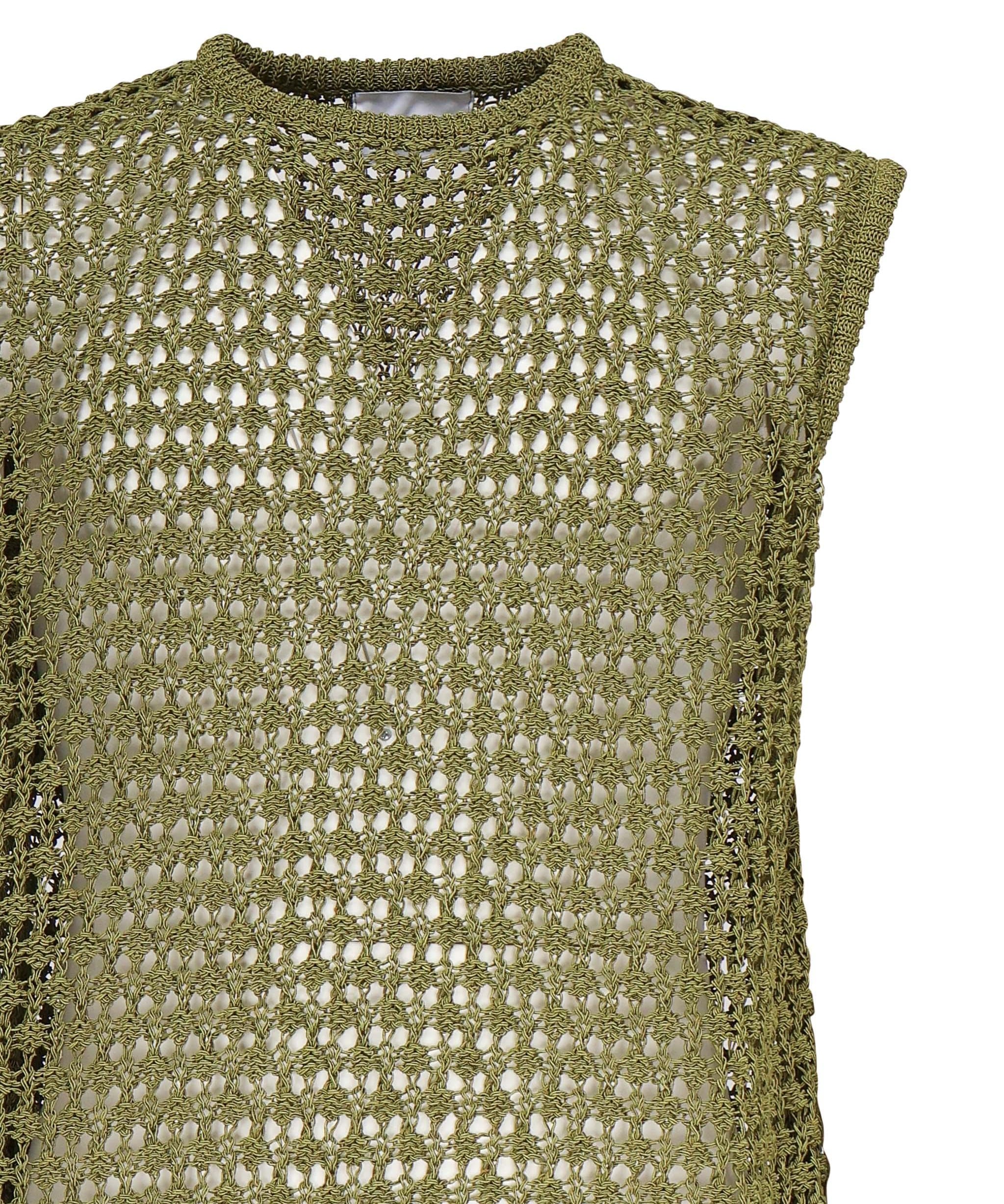 Gilet in maglia traforata KN006 GRN BONSAI 