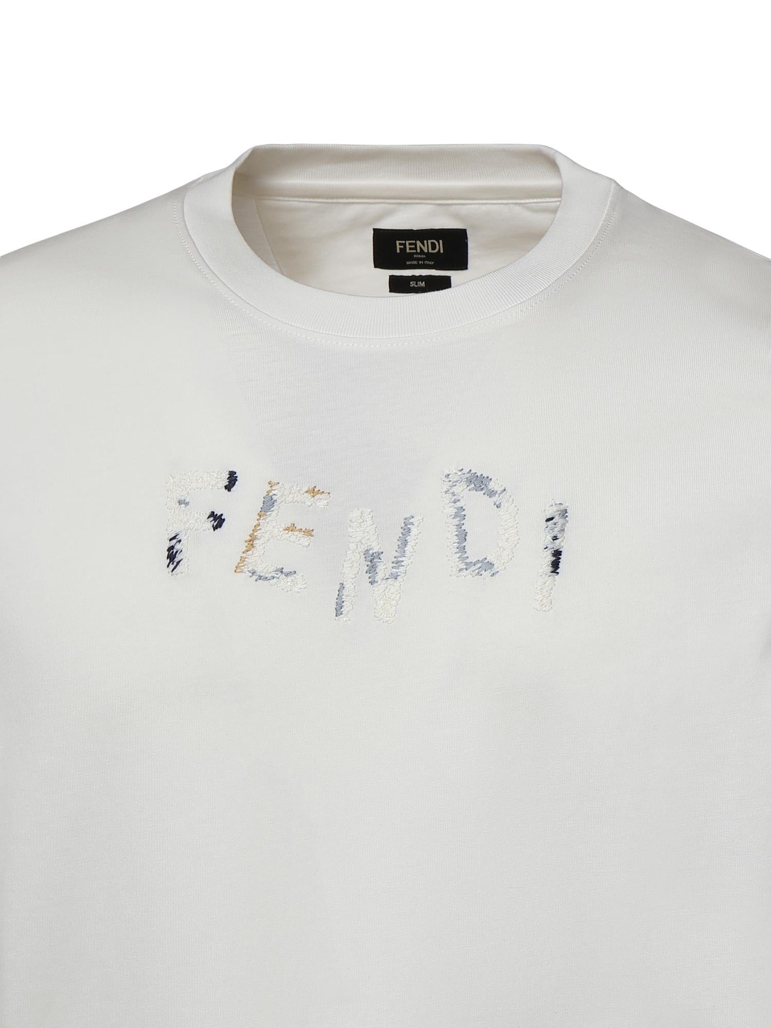 T-shirt in cotone con logo FY1319 AUOBF0H0G FENDI 