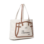 Borsa tote I am responsible 73BS7UH01 RESPONSIBILITY MUSTNATURALE/CUOIO V° 73 
