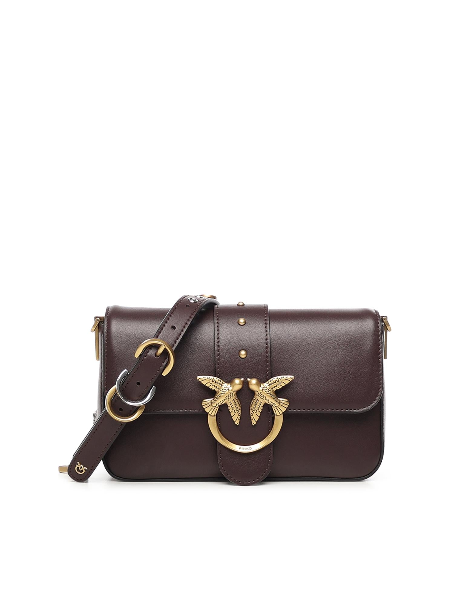 Borsa a spalla piccola Mini Love Bag Slouchy in pelle 105824 A0QOLA7Q PINKO 