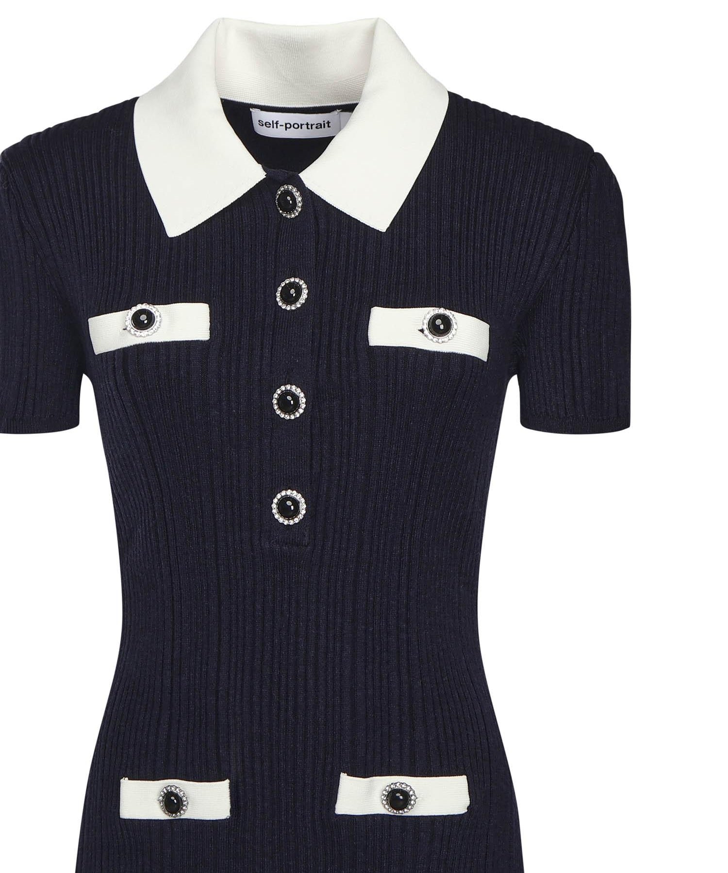 Mini abito in maglia a coste AW25014S N SELF-PORTRAIT 