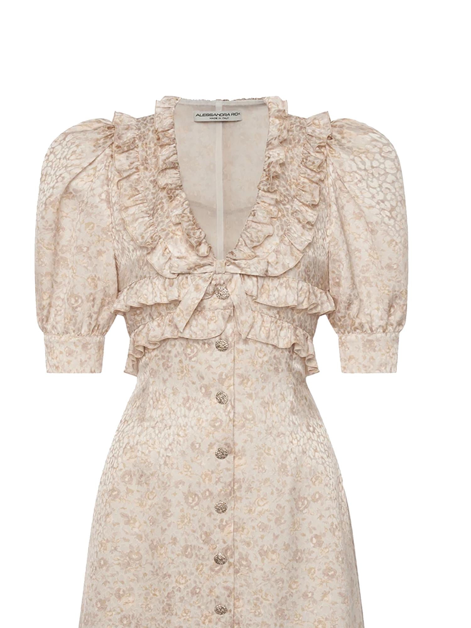 Mini abito in jacquard di seta stampata FABX4297F4670 1682 ALESSANDRA RICH 