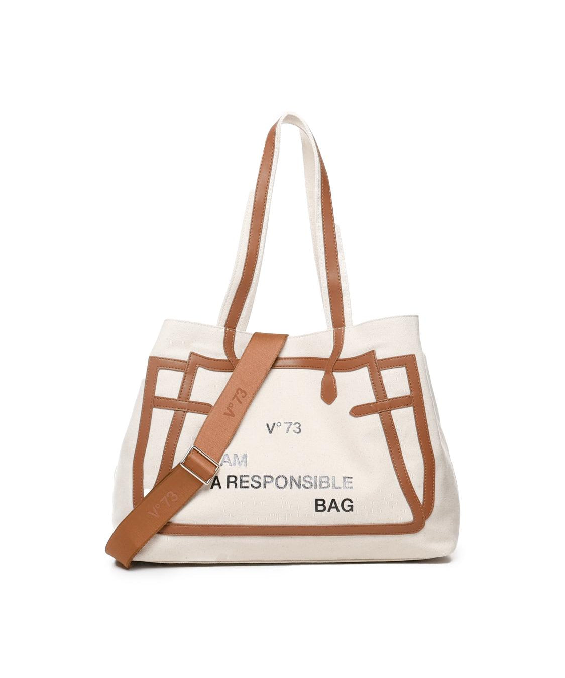 Borsa tote I am responsible 73BS7UH01 RESPONSIBILITY MUSTNATURALE/CUOIO V° 73 