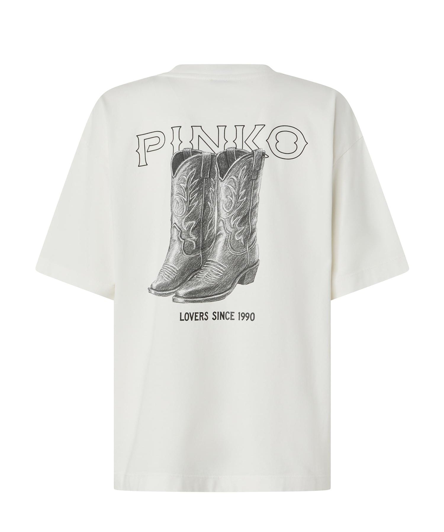 T-shirt in jersey con logo 106872 A3B3Z05 PINKO 