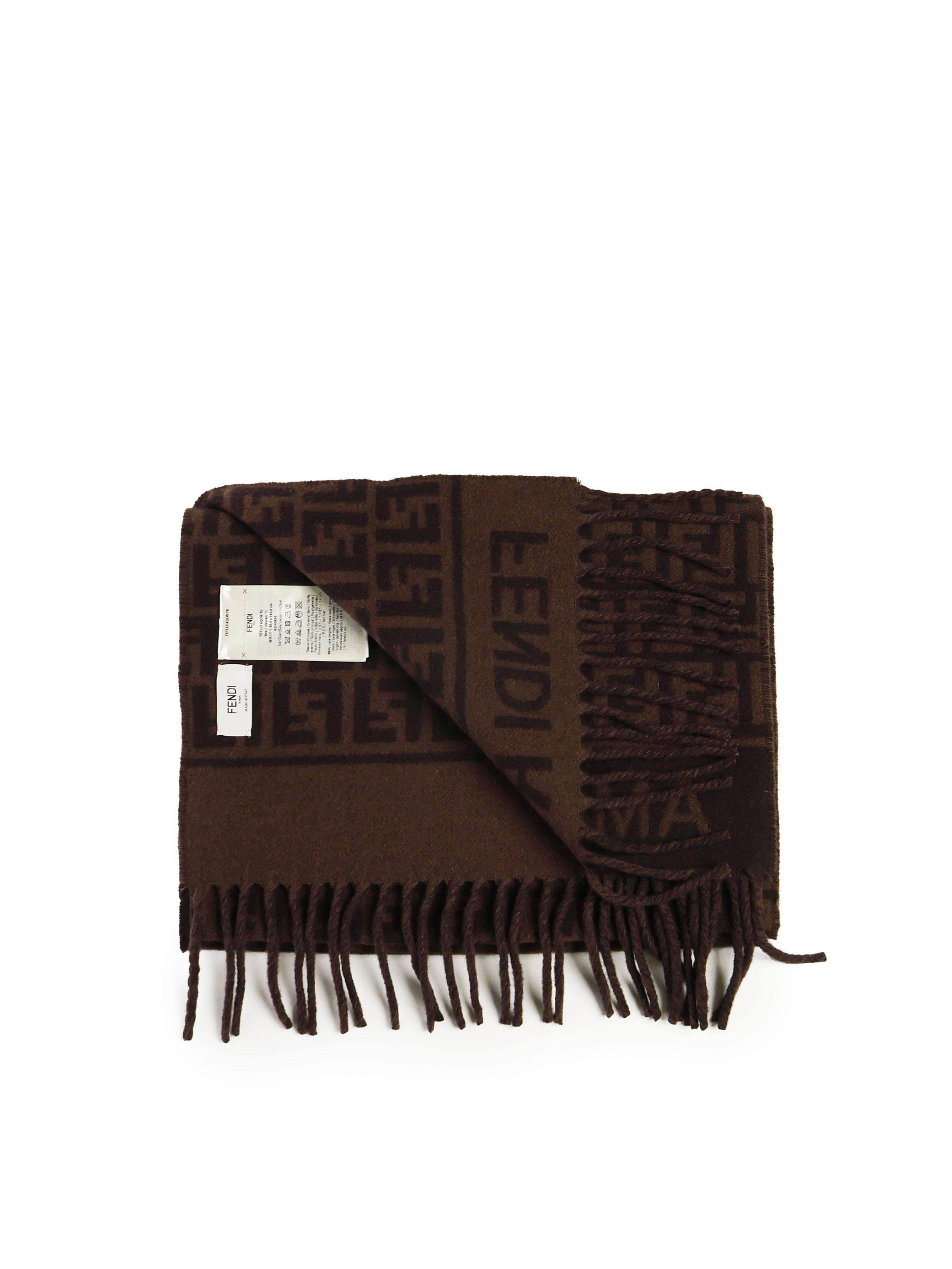 Sciarpa in lana e cashmere FF Jacquard FXT113 AQCWF0949 FENDI 