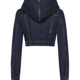 Giacca corta con cappuccio in denim AA9V0306D014C A24 ALAIA 