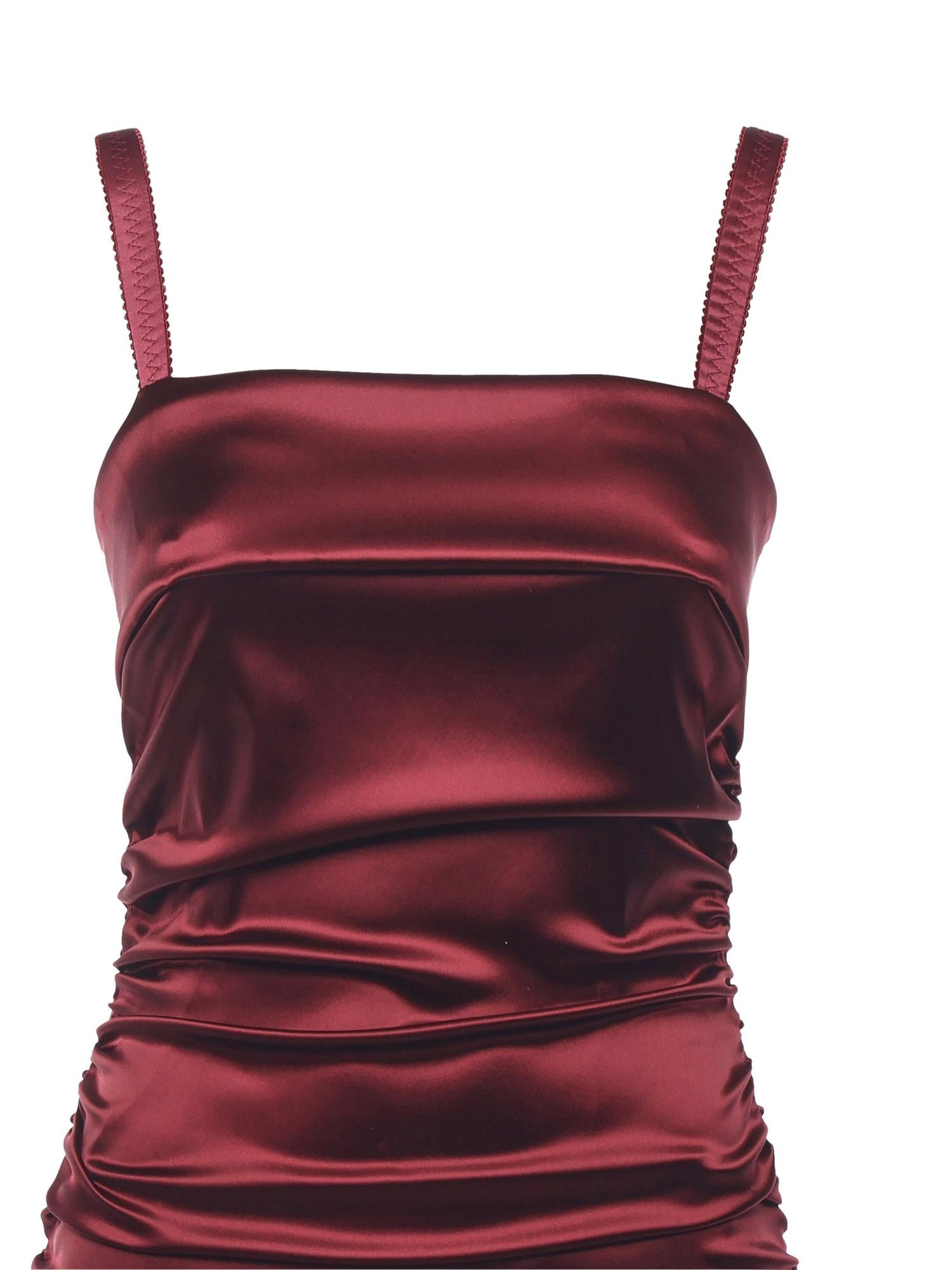 Abito drappeggiato in raso stretch F6TYJT FURADR2723 DOLCE & GABBANA 