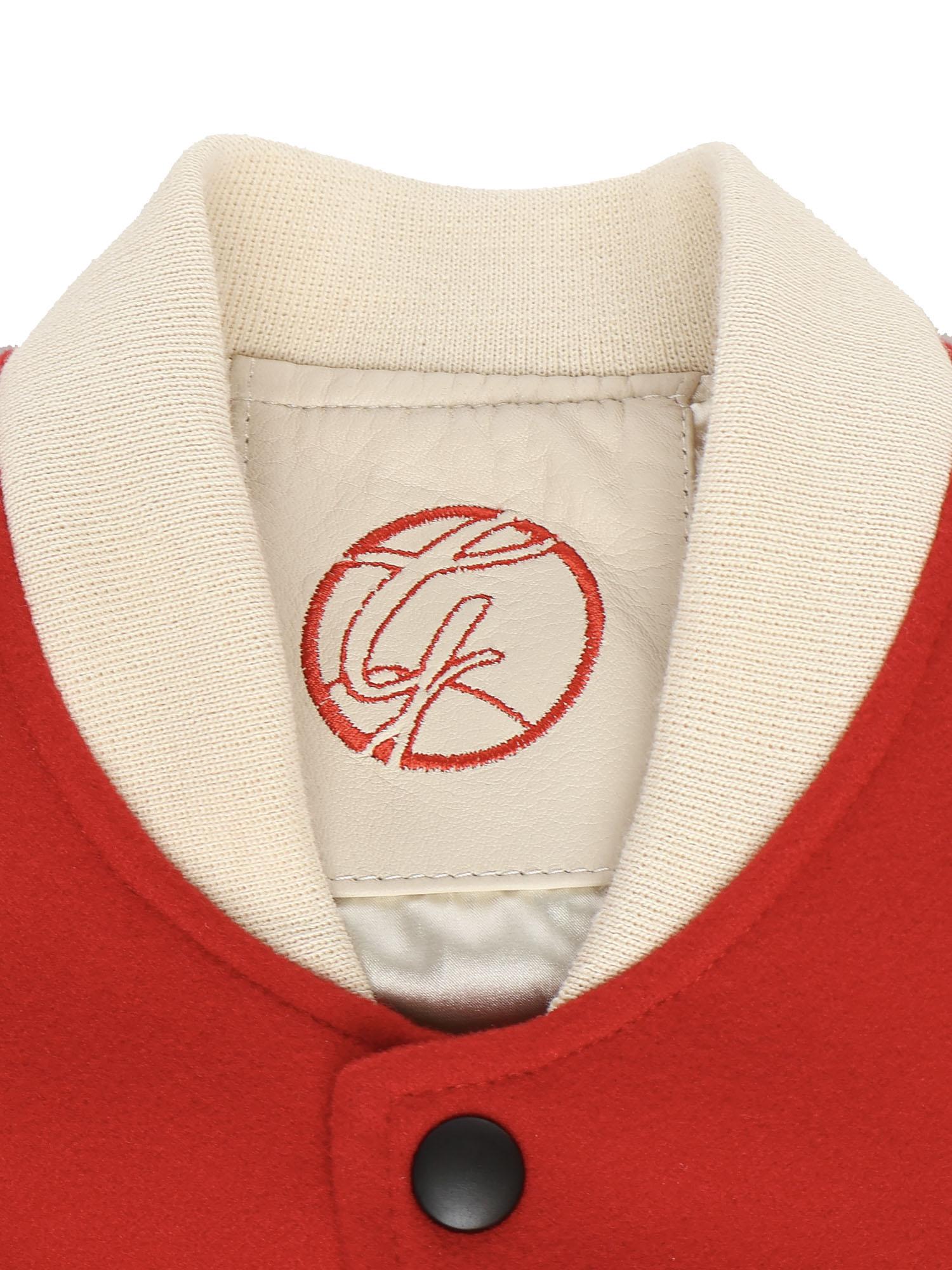 Bomber Varsity in nappa e tessuto VARSITY NAPPAROSSO GIULIANO GALIANO 