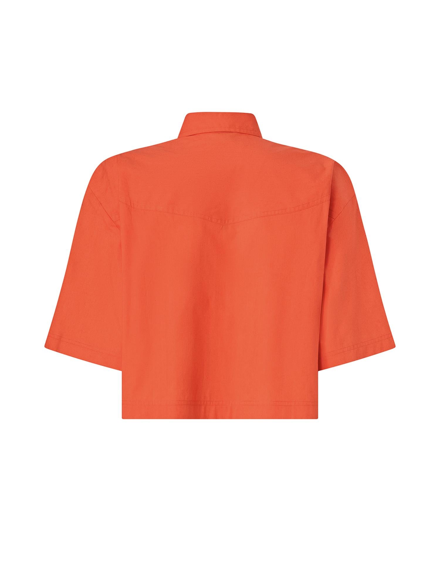 Camicia cropped con dettagli metallici 106826 A2LDA99 PINKO 