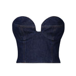 Top a cuore in denim 104722000 NAVY MAGDA BUTRYM 