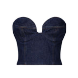 Top a cuore in denim 104722000 NAVY MAGDA BUTRYM 
