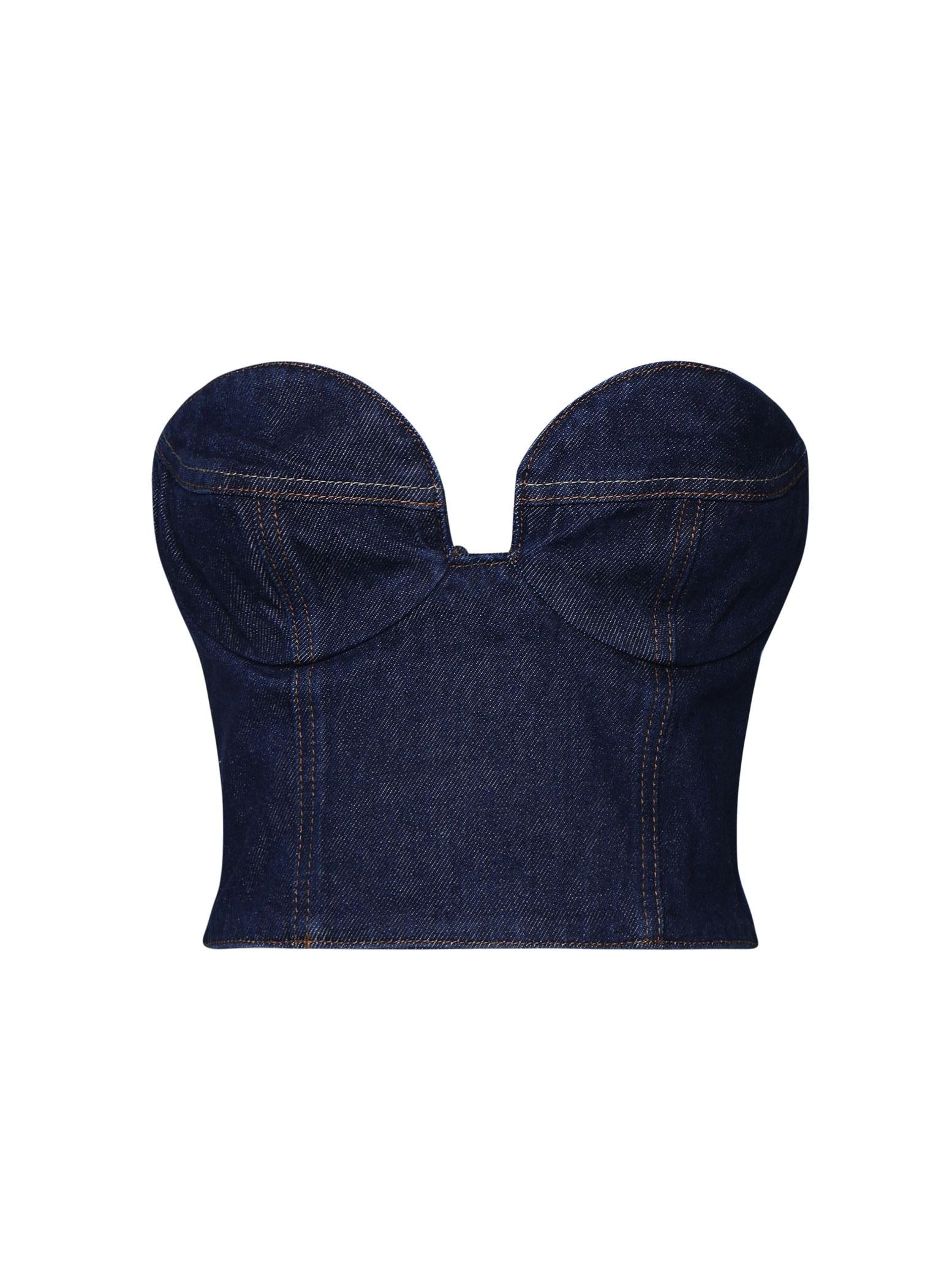Top a cuore in denim 104722000 NAVY MAGDA BUTRYM 