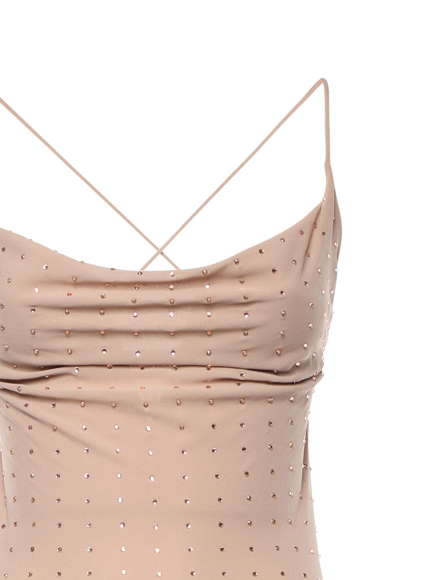 Abito slipdress lungo con strass 106299 A32XQ24 PINKO 