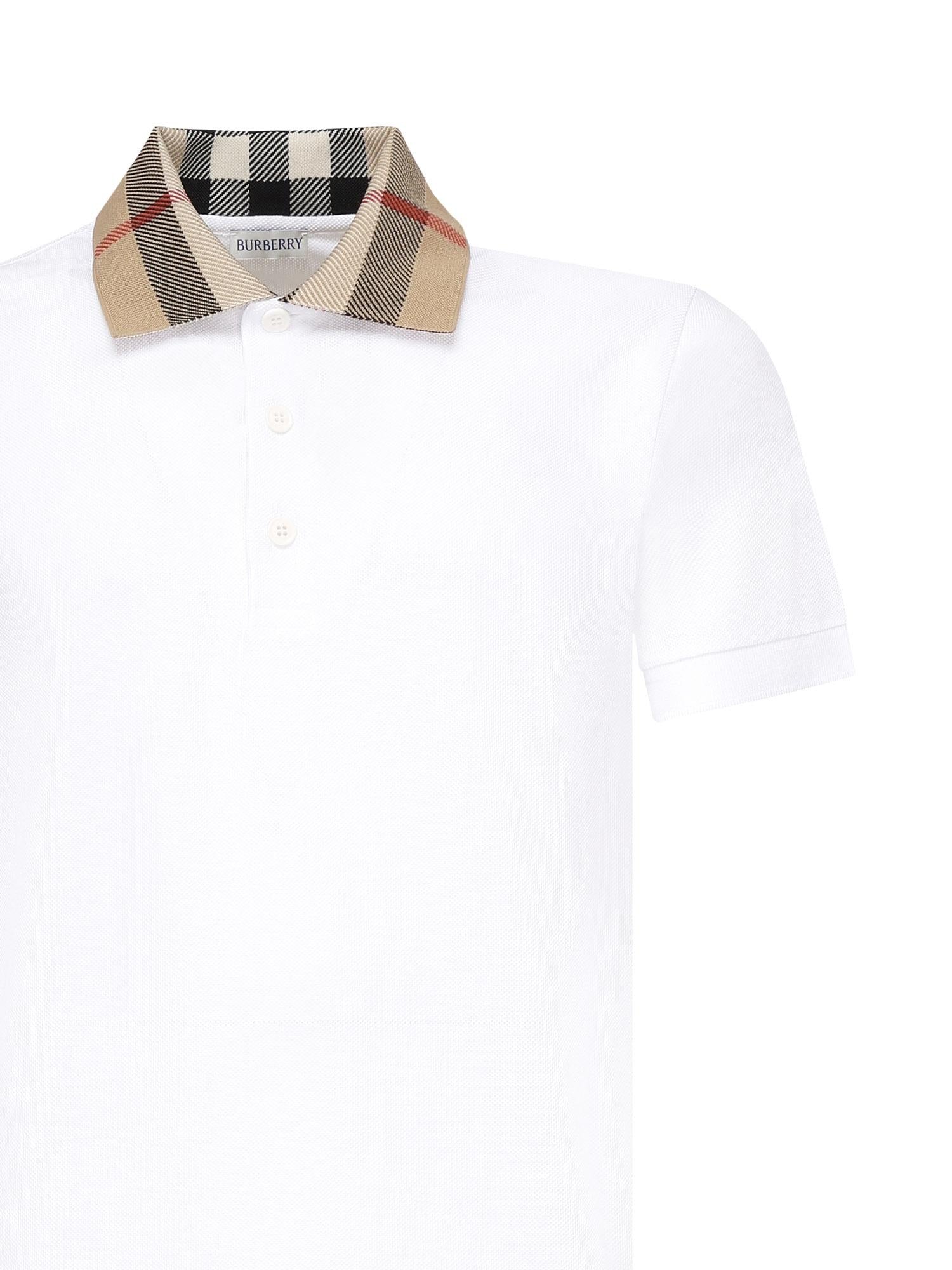 Polo con colletto Check in cotone 8071621 A1464 BURBERRY 