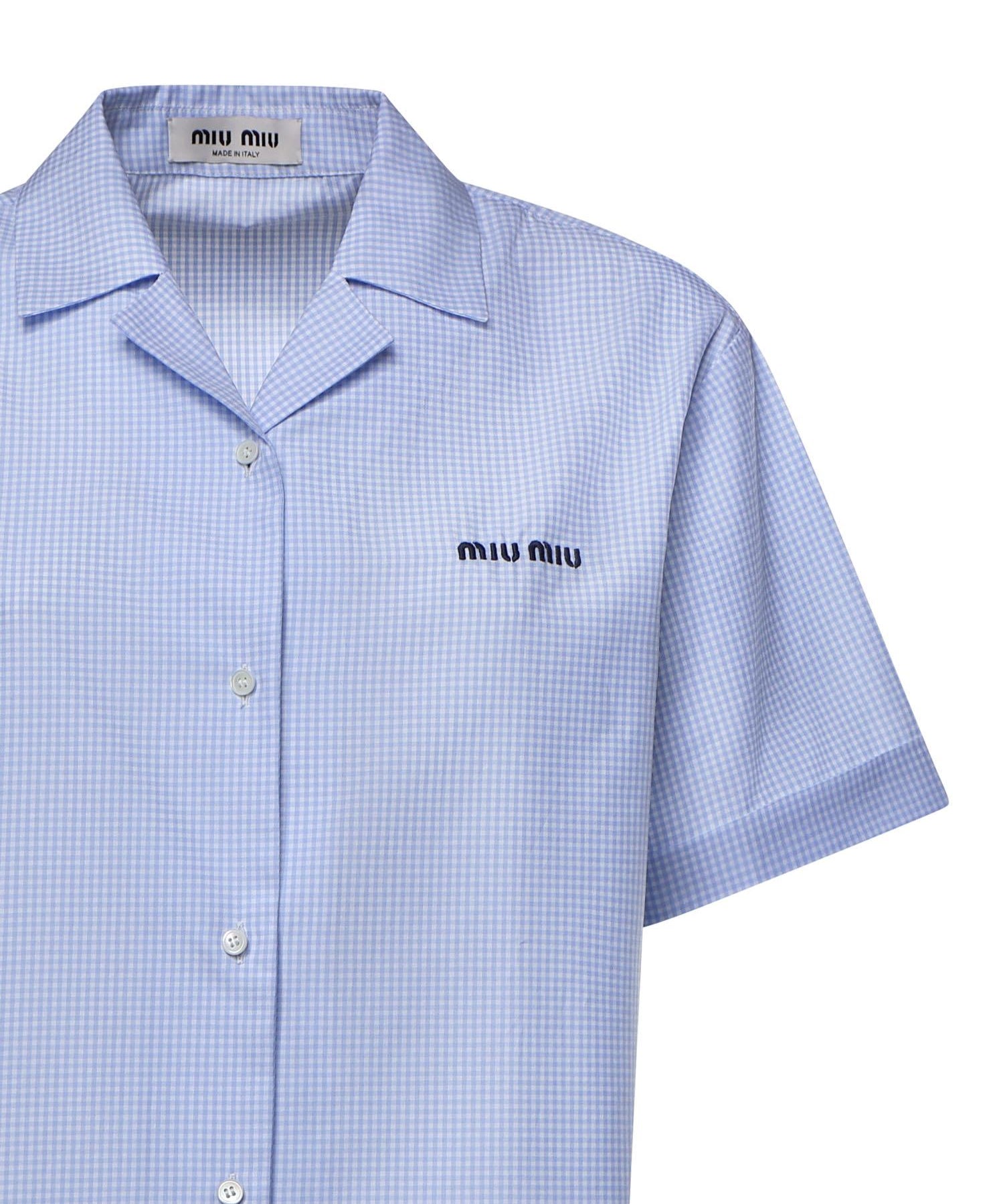 Camicia in vichy con logo MK2048 197IF0UB3 MIU MIU 