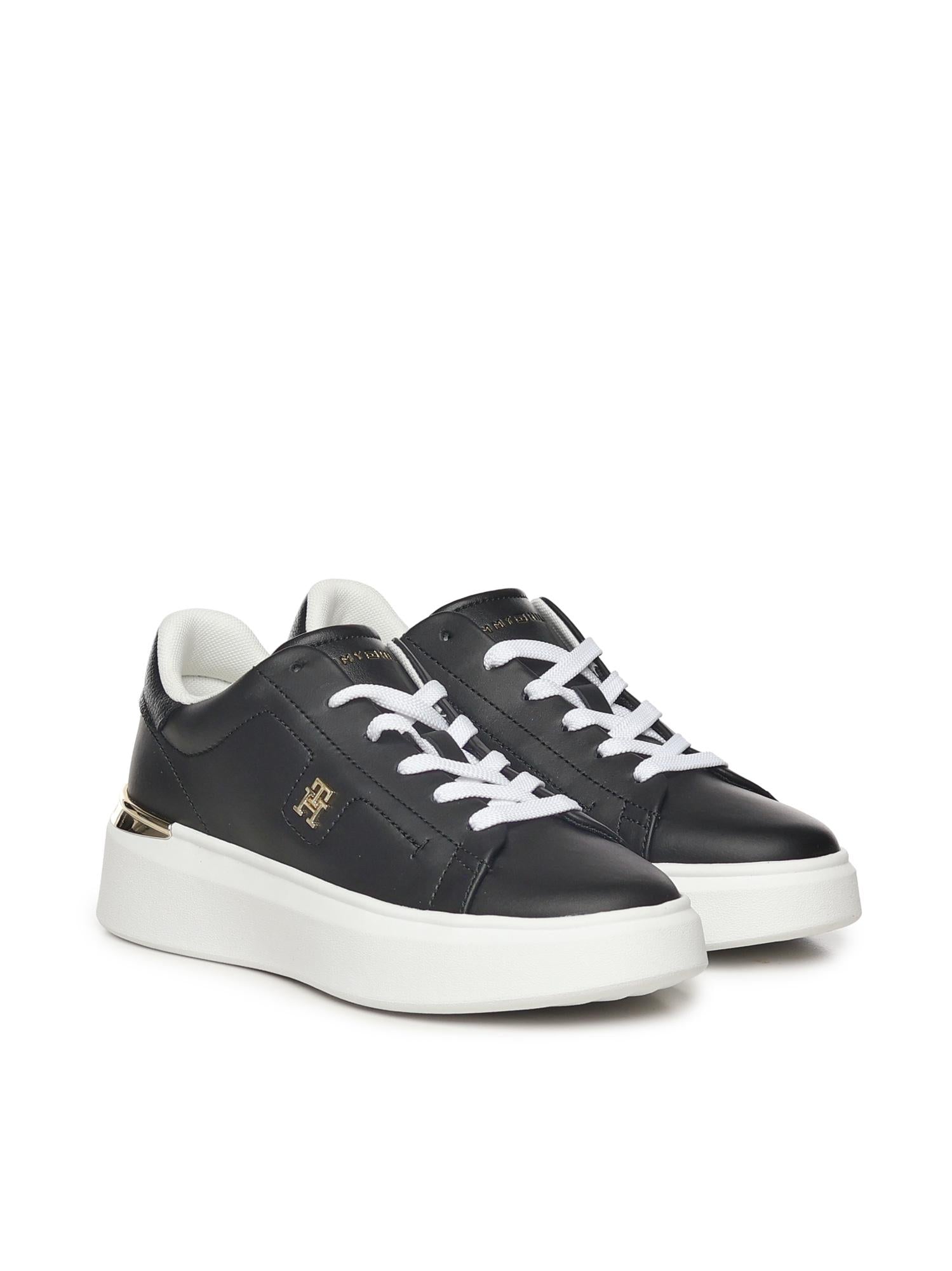 Sneakers in pelle con monogramma<BR/> FW0FW08631 BDS TOMMY HILFIGER 