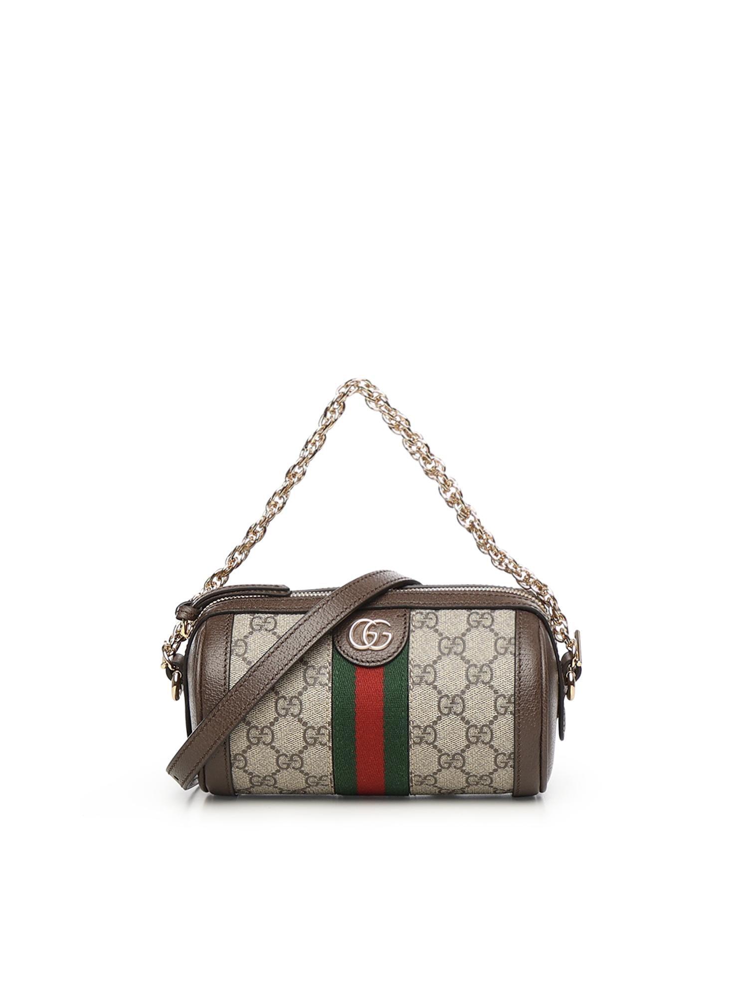 Borsa a cilindro Ophidia mini in tessuto GG 795208 96IWG8745 GUCCI 