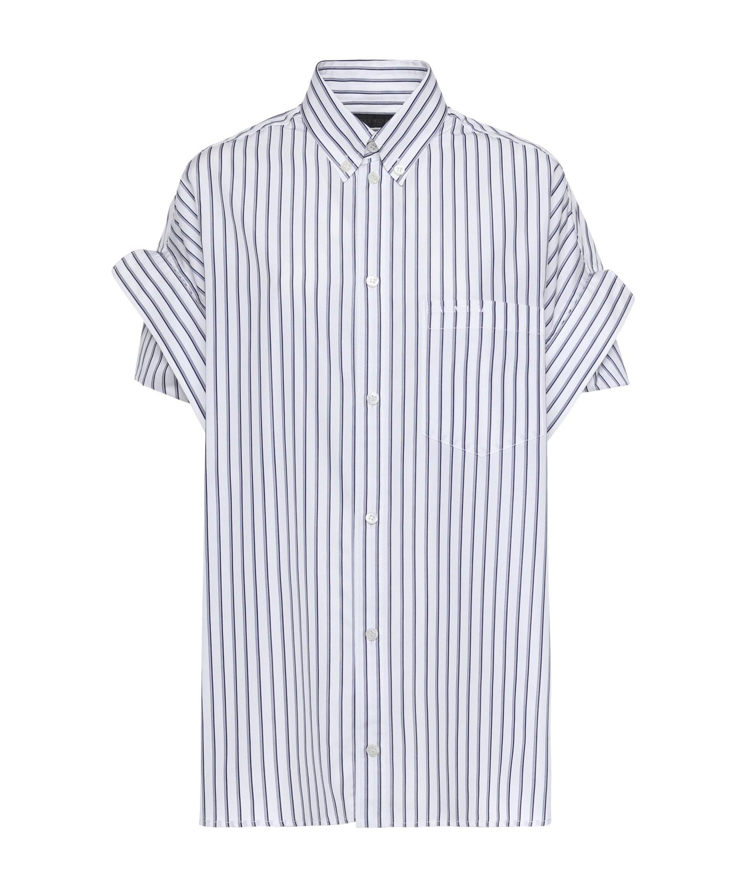 Camicia con maniche con risvolto in popeline a righe 857833 TTM339086 BALENCIAGA 