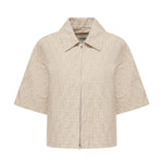 Giacca cropped in chambray FF jacquard FLF790 ASMFF1SAZ FENDI 