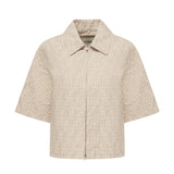 Giacca cropped in chambray FF jacquard FLF790 ASMFF1SAZ FENDI 