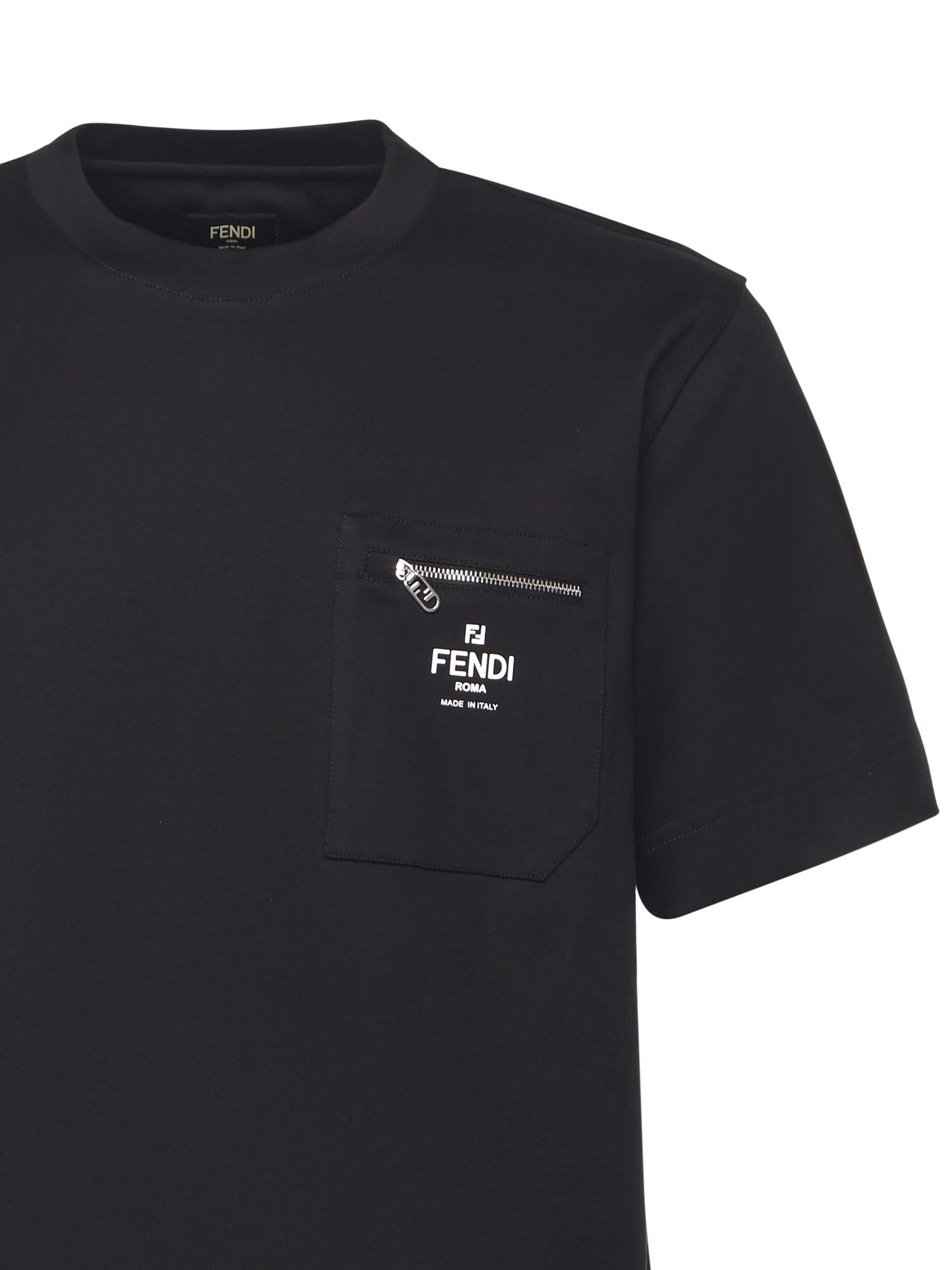 T-shirt in cotone con logo FY0936 ARYRF0QA1 FENDI 