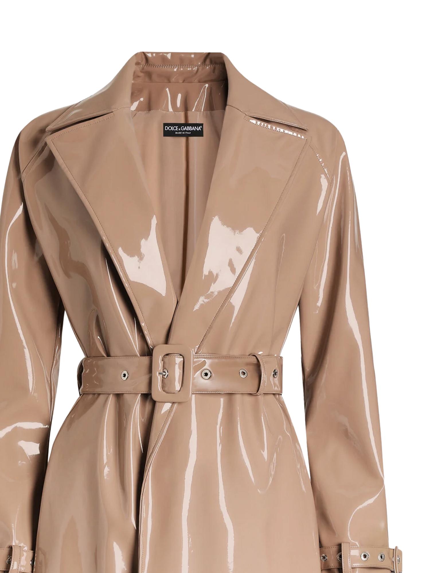 Trench in ecopelle spalmato F0W3WT FUSW7M0179 DOLCE & GABBANA 