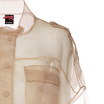 Caban cropped in organza di pura seta 106603 A2DJQ35 PINKO 