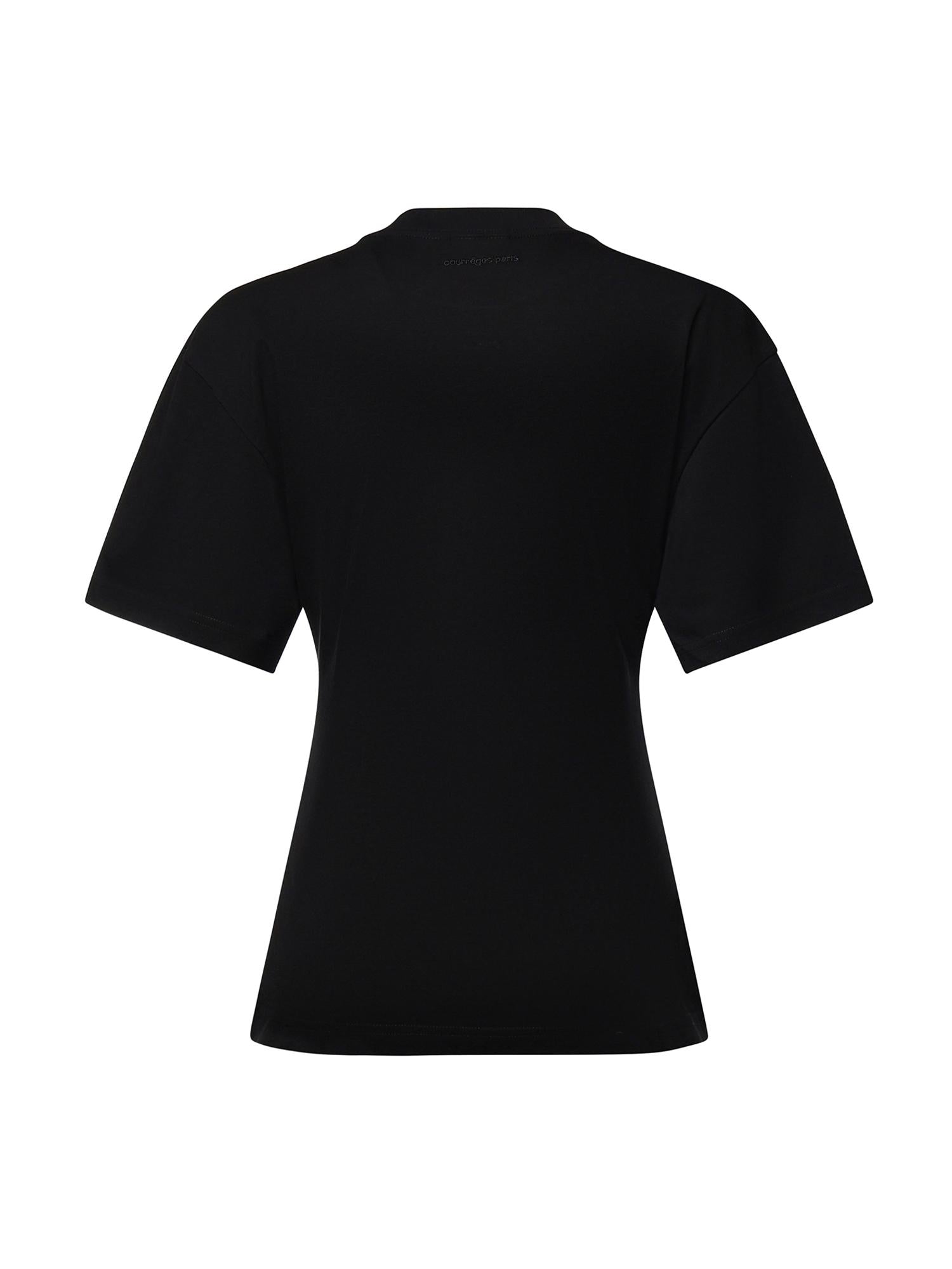 T-shirt con stampa logo in cotone 226JTS168JS0233 9999 COURREGES 