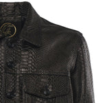 Giubbotto Julius in pelle<BR/> JULIUS CAESAR PITONENERO GIULIANO GALIANO 