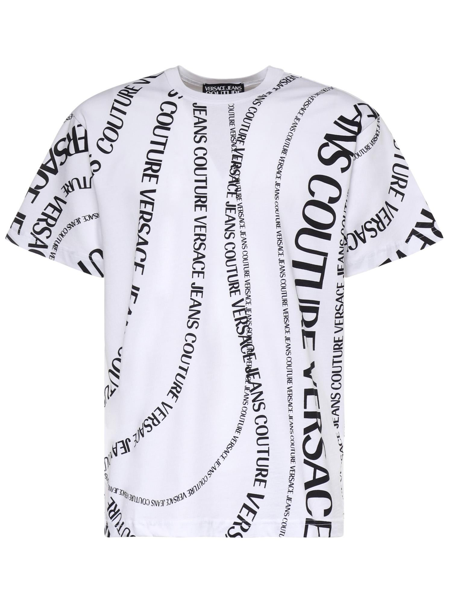 T-shirt in jersey di cotone con stampa 80GAH6R0 JS555L02 VERSACE JEANS COUTURE 