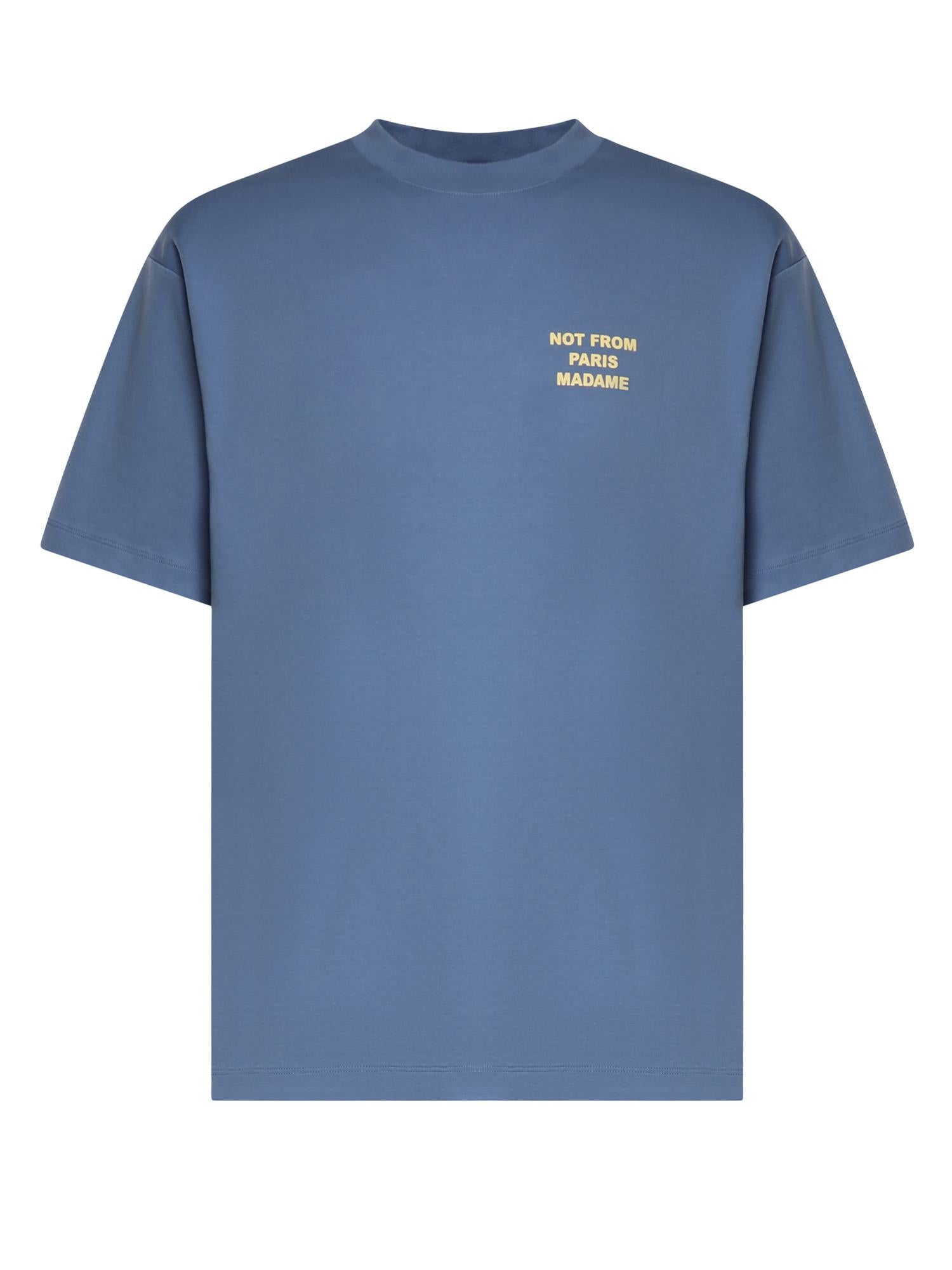 T-shirt Slogan in cotone<BR/> KTS203CO002 ATBL Drôle de Monsieur 