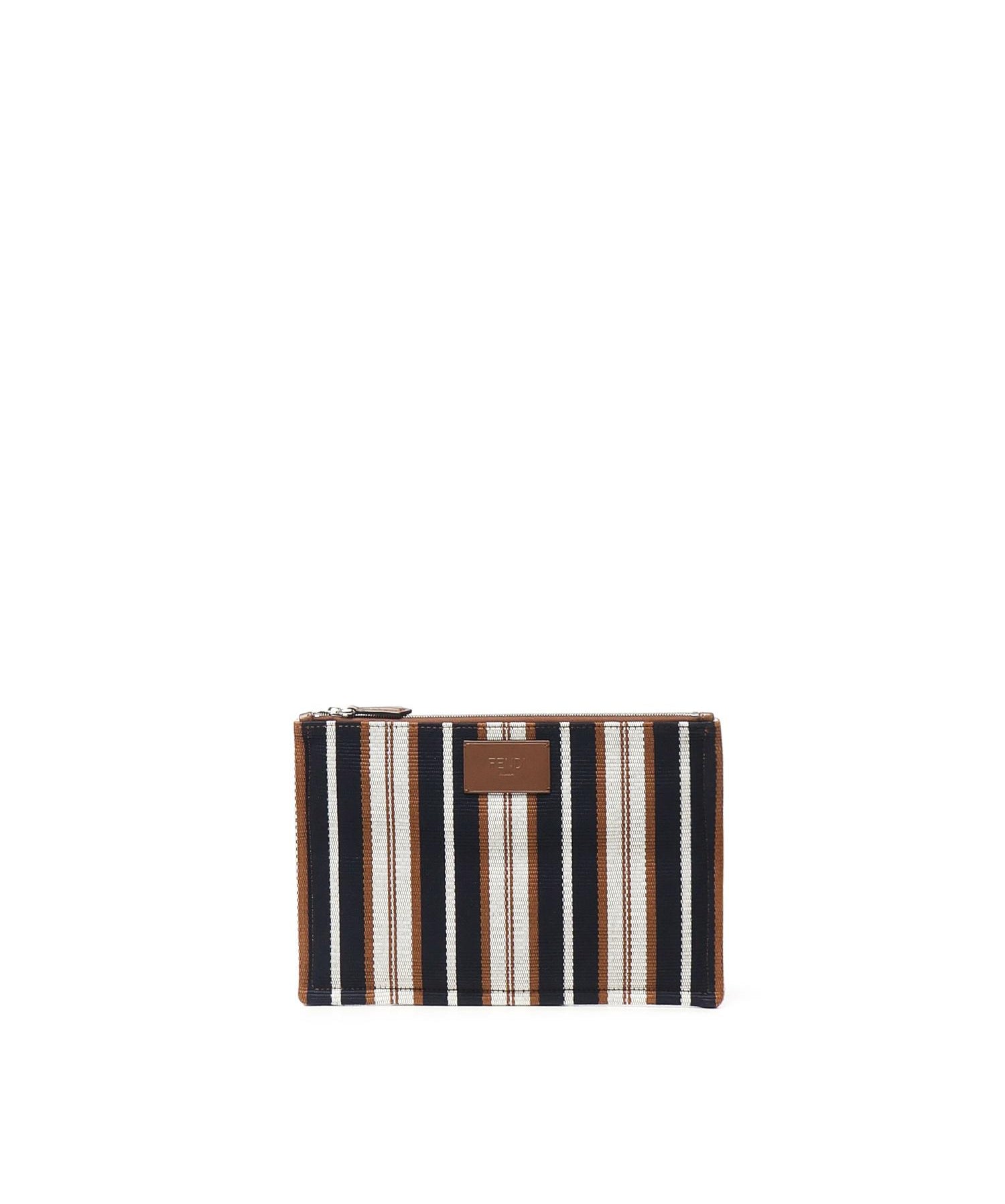 Pochette piatta a righe signature media<BR/> 7N0158 AUGXF1SCR FENDI 