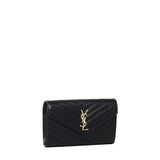 Pochette con catena Cassandre in pelle grain de poudre 377828 BOW011000 SAINT LAURENT 