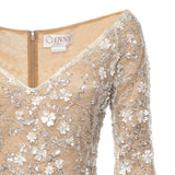 Abito lungo in pizzo con fiori 3D 79AJOC87 NR010004 GENNY 