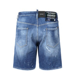 Shorts denim in cotone elasticizzato S74MU0881 S30872470 DSQUARED2 