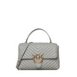 Borsa a mano media Love Bag Puff Chevron in nappa 100043 A0GKK32Q PINKO 