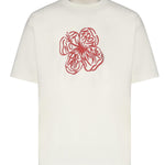T-shirt Slogan Hibiscus in cotone JTS292CO002 OW Drôle de Monsieur 