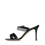 Mules Fibolta in raso con cristalli 1263118 0015 MANOLO BLAHNIK 