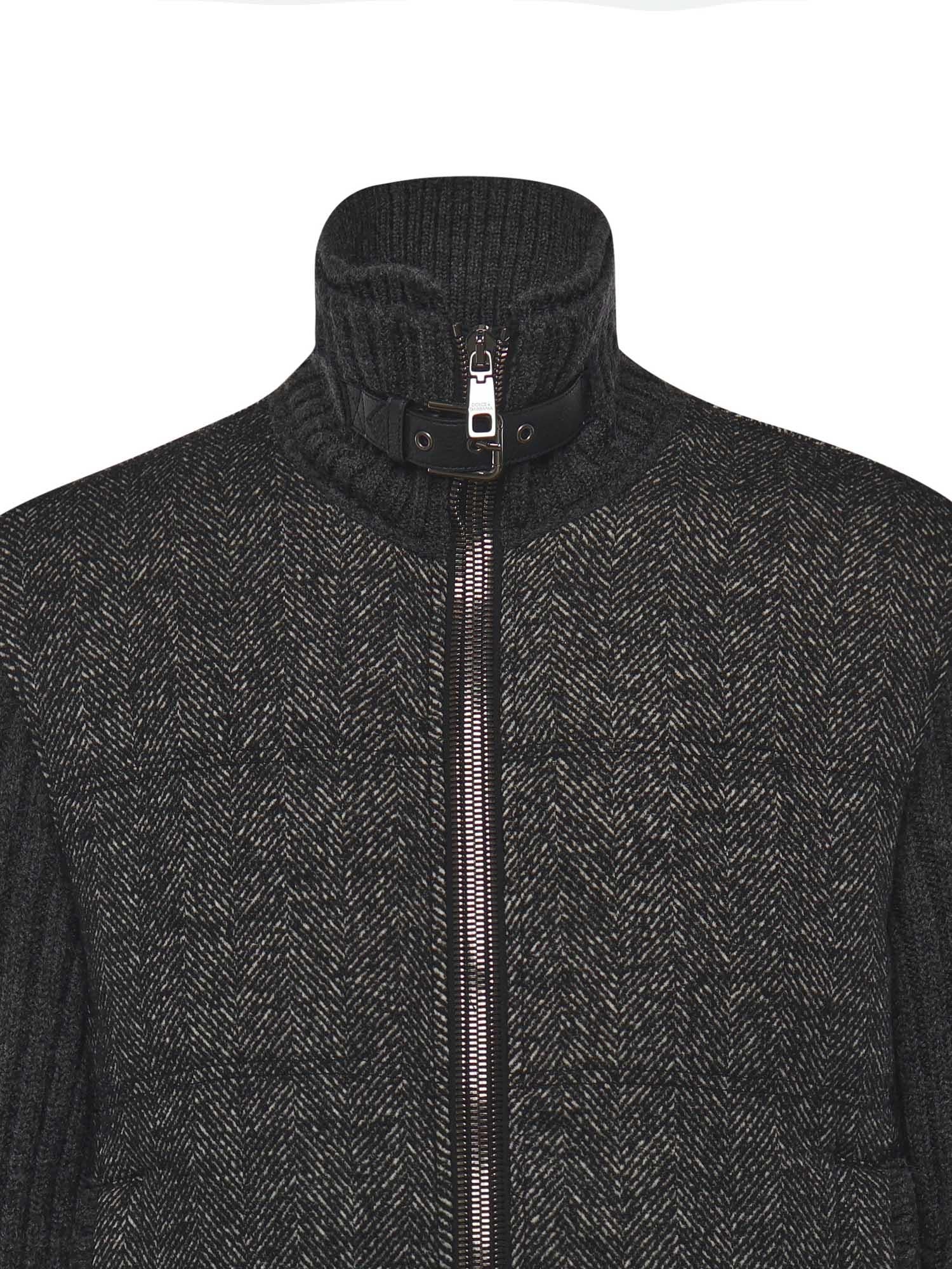Giubbotto pied-de-poule in maglia G9BVST GJ846N0352 DOLCE & GABBANA 