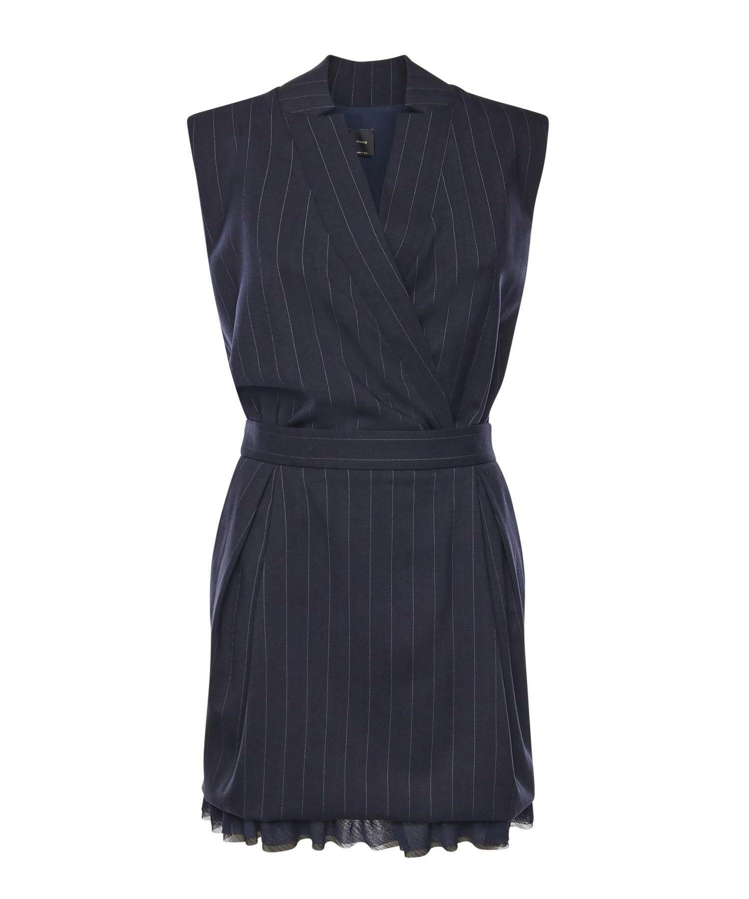 Abito corto smanicato in lana poly gessata 105829 A2QYEZ1 PINKO 