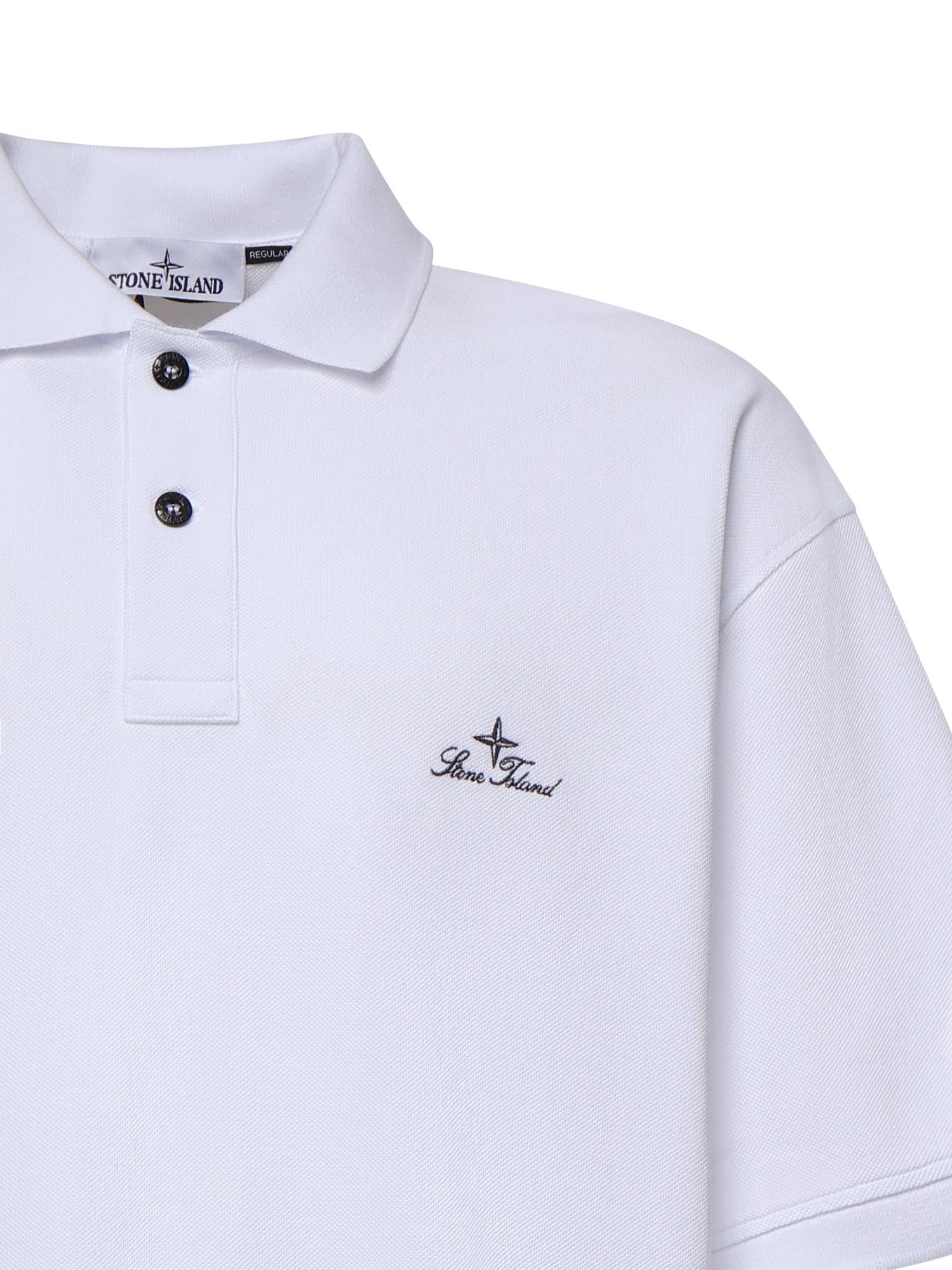Polo con ricamo logo in piqué di cotone L1S152200001 S0039V0001 STONE ISLAND 