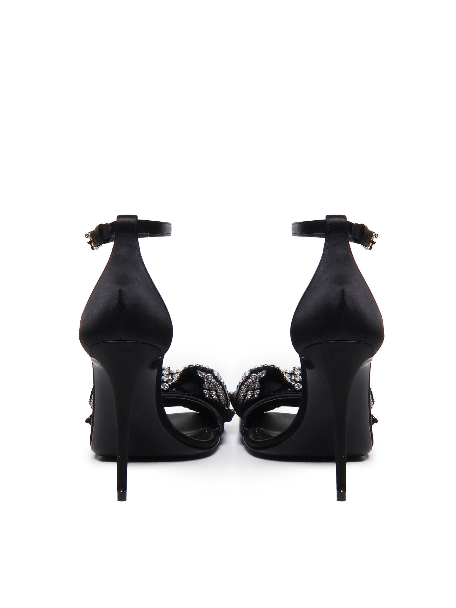 Sandalo in raso con ricamo strass CR1793 A9S438S488 DOLCE & GABBANA 