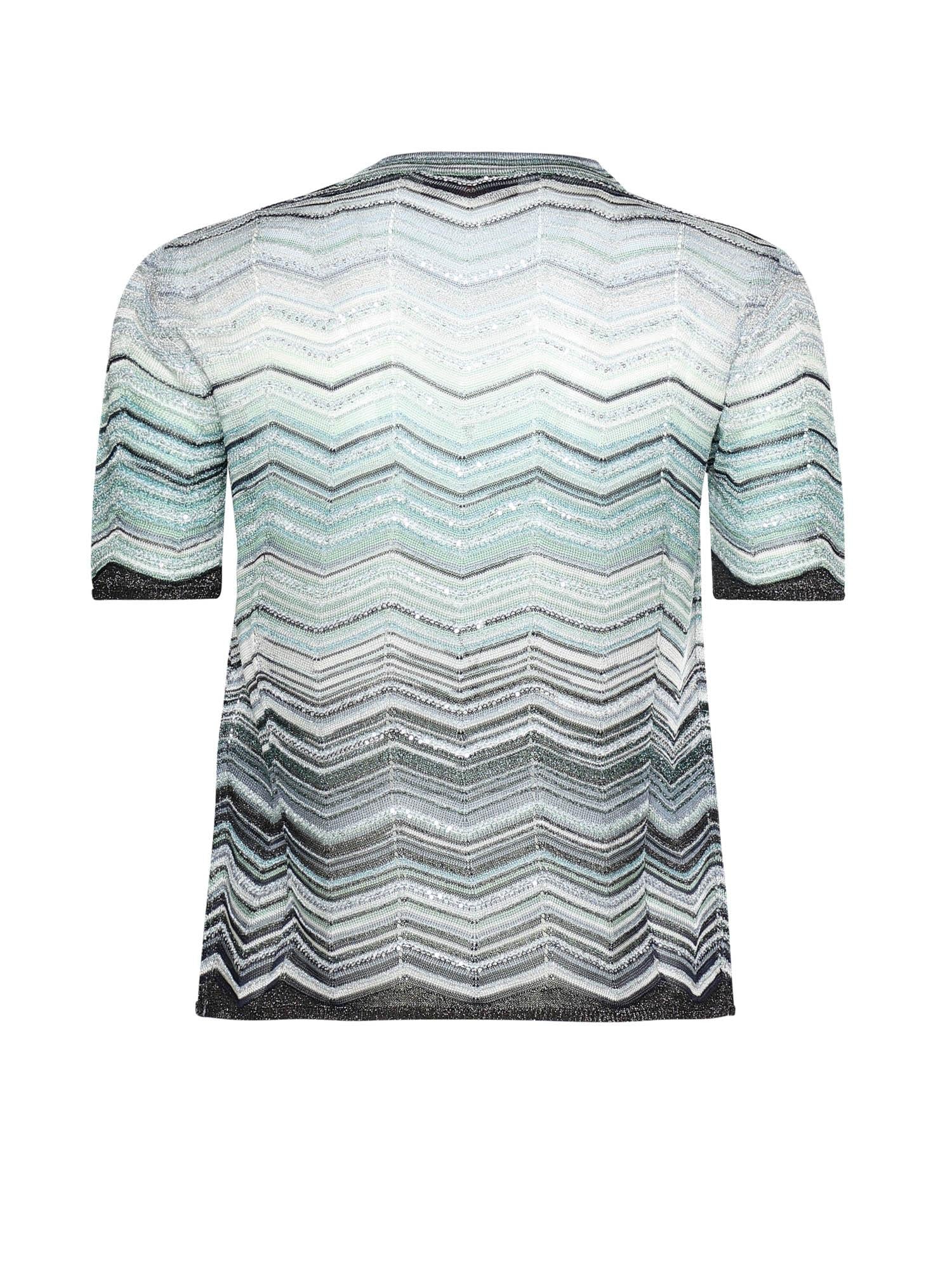 T-shirt in viscosa chevron lamé con paillettes DS26SN0V BK01H9SMSN4 MISSONI 